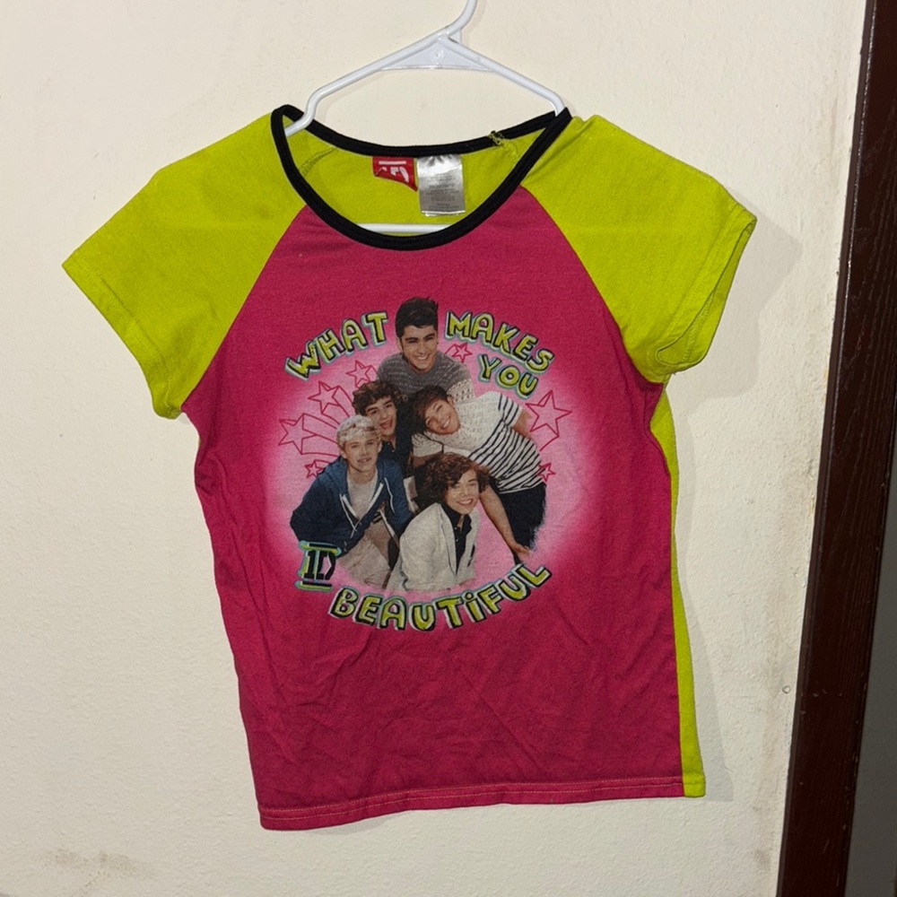 1D Pink and Green Kids Pajama Top